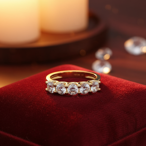 Anillo de Eternidad Clásico para Mujer, Chapado en Rodio, con Diamante CVD Cultivado en Laboratorio, Certificado IGI, Oro de 14K, Corte Clásico, Media Eternidad, Aniversario - Product Image 1