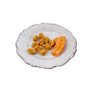 Assiettes en mélamine vintage Bestwares en gros, <span class=keywords><strong>gris</strong></span> <span class=keywords><strong>clair</strong></span>, bord irrégulier, moucheté rouge-brun, pour restaurant, maison, salade - Product Image 2