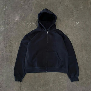 Ensemble de survêtement baggy tendance, fabricant de survêtements en coton de haute qualité avec sweat à capuche et pantalon à fermeture éclair, deux pièces de haute qualité - Product Image 5