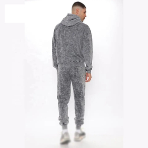 ชุดวอร์มผู้ชายลายพิมพ์สไตล์ล่าสุดสำหรับฤดูหนาว ล้างสีแบบ Acid Wash สีสั่งทำได้ แห้งเร็ว ระบายอากาศดี ผ้าฝ้าย 100% บริการ OEM - Product Image 5