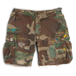 High Street Fashion <b>Elastic</b> <b>Waist</b> <b>Jean</b> Shorts Men / Good Manufacturer Custom Logo Distressed Shorts Denim Camo Shorts 2025 - Product Image 1