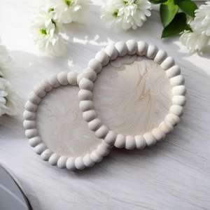 Ensemble de sous-verres en marbre et bois, design moderne et durable, finition polie, forme personnalisée, décoration de table, promotion mariage - Product Image 1