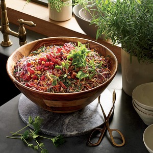 Bols à salade en bois d'acacia avec logo gravé, tailles personnalisées, bol de service en bois artisanal - Product Image 6