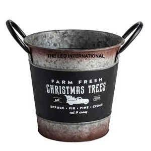 Cubo Metálico Galvanizado Mediano con Asa, a Prueba de Fugas y Resistente al Óxido, para Decoraciones de Fiestas y Manualidades - Product Image 6