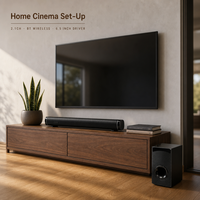 Système Home Cinéma sans fil BT 2.1 canaux, barre de son TV 6,5 pouces en plastique et aluminium, 4+ haut-parleurs, audio haute puissance, son surround
