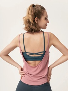 Nouveau T-Shirt col rond femme doux respirant ajusté à manches courtes T-Shirt de sport mode couleur unie Yoga Fitness Short-Shirt - Product Image 4