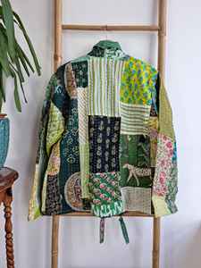 Tendance indien Kantha Kimono femmes dames plage fête anniversaire tenues dans des Styles indiens ethnique tenue bloc impression Kimono ensemble - Product Image 2