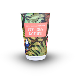 ถ้วยกระดาษงานคราฟต์ผนังสองชั้น16ออนซ์480มล. พร้อมเสื้อโค้ทโพลีเอทสำหรับใส่เครื่องดื่มทรงสี่เหลี่ยมผืนผ้าใช้ซ้ำได้พิมพ์โลโก้ตามสั่ง - Product Image 1