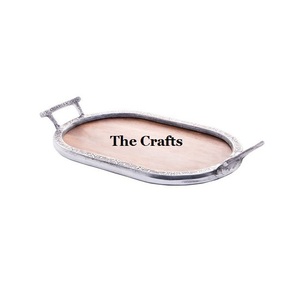 Newest Design Stainless Steel And Wooden Serving Tray Deluxe Quality Customize Size Food Serving Tray <b>For</b> <b>Sale</b> - Product Image 3