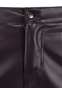 <b>Mens</b> <b>Black</b> Genuine Leather <b>Shorts</b> with Closure Button OEM and Wholesale Supply - Product Image 2