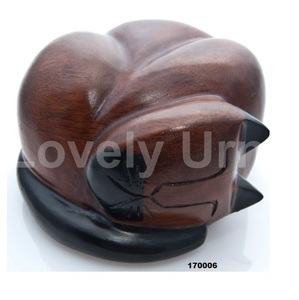 โกศใส่เถ้ากระดูกสำหรับสัตว์เลี้ยงทำจากอลูมิเนียมสำหรับแมวนอนพร้อมถุงกำมะหยี่ฟรี - Product Image 3