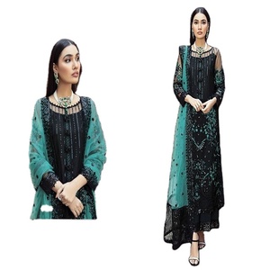Traje de salwar paquistaní negro - Product Image 1