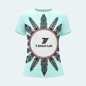 Camiseta Nueva con Cuello Redondo, Manga Corta, Secado Rápido, Transpirable, Ligera, con Logotipo Personalizado, Diseño Tribal para Mujer - Product Image 2