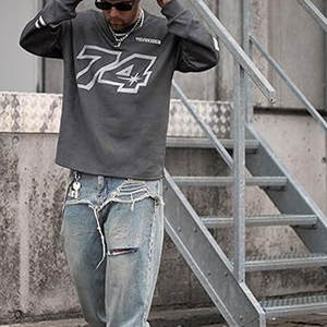 Sudadera Extra Grande para Hombre, Estilo Vintage, Lisa, de Manga Larga, con Capucha, Corte Regular, Informal, para Invierno, Personalizable, 100% Algodón - Product Image 4