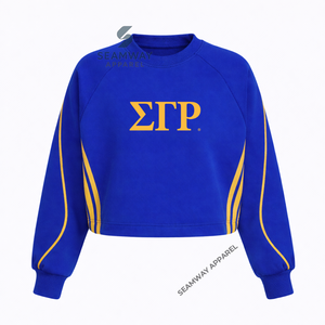 Sweat-shirt décontracté en coton pour femme Sigma Gamma Rho Sorority, pull à col rond brodé en jersey tricoté - Product Image 2