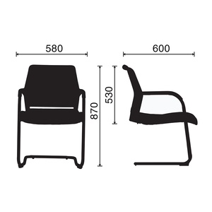 Chaise à genoux Joey BFGCQ008 moderne avec dossier en maille, ergonomique, pliable, avec structure métallique fixe pour salles de réunion, salons, écoles, hôtels - Product Image 4