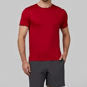 T-shirt de compression à manches courtes pour hommes, vêtements de sport respirants pour la course à pied, le football, l'équitation, 100% coton - Product Image 4