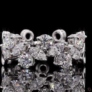 Bague de fiançailles éternelle en or blanc 14 carats avec diamant taille marquise de 1,51 ct, sertie en spirale, faite à la main, pour mariée - Product Image 2