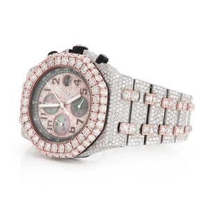 Reloj de Moda de Acero Inoxidable con Diamantes Exquisitos, Caja y Brazalete con Incrustaciones de Diamantes, Reloj Unisex de Lujo de Alta Gama - Product Image 5