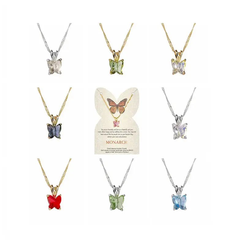 Collar de mariposa Drusyバタフライネックレスパターンゴールドクリスタルバタフライネックレスチョーカーバタフライウィングペンダントネックレス