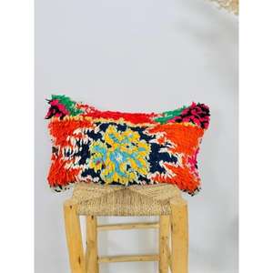 Funda de Almohada Marroquí Hecha a Mano, Funda de Cojín Tradicional Bereber, Cojín Decorativo Boho para Sofá, Almohada Decorativa de Algodón para el Hogar - Product Image 1