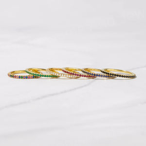 Bague pour enfant en argent sterling 925 massif, onyx hydro 2 mm, sertie à griffes, minimaliste, bande d'éternité complète, plaqué rhodium - Product Image 4