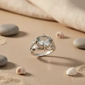 Women's <b>Silver</b> Clear Stone <b>Ring</b> <b>Statement</b> Jewelry Gift Elegant Watch Accessory - Product Image 2