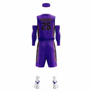 Uniformes de Baloncesto Personalizados al por Mayor con Impresión por Transferencia de Calor para Adultos, Tela de Poliéster de Alta Calidad, Protección UV, Transpirable - Product Image 3