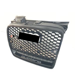 Grille de pare-chocs de style RS4 pour <span class=keywords><strong>Audi</strong></span> <span class=keywords><strong>A4</strong></span> S4 B7 changer pour RS4 grille de pare-chocs en nid d'abeille 2005 <span class=keywords><strong>2006</strong></span> 2007 2008 B7 facelift noir et argent brillant - Product Image 4