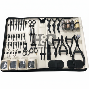 ชุดอุปกรณ์ต่อผมแบบใช้คีม คุณภาพสูง ผลิตจากเหล็กกล้าไร้สนิมเกรดศัลยกรรม พร้อมกรรไกรตัดไมโครบีด หวี คลิปหนีบผม กระเป๋า ราคาขายส่ง - Product Image 1