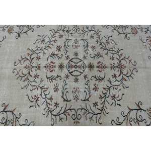 Traditional Beige Brown 6x8 9ft Woolen Turkish <b>Rug</b> Patchwork Design for Entryway Living Room <b>Bedroom</b> Rectangular Shape Latex - Product Image 5