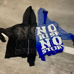 เสื้อมีฮู้ดสำหรับผู้ชายเสื้อครอปซิปมีฮู้ด100% ซักผ้าฝ้ายพิมพ์ลายสกรีนได้ตามต้องการ2025 - Product Image 5