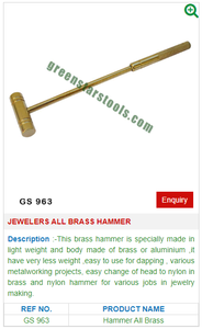 Joyeros Todo Martillo de latón GS 963 Herramientas de joyería para herramientas de joyería - Product Image 2