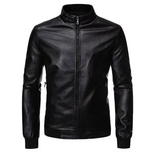<b>Mens</b> Maroon Faux Leather Slim Fit <b>Jacket</b> <b>Lightweight</b> Zip Up Outerwear Featuring Modern Minimalist Design High Collar - Product Image 5