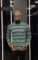 Suéter Casual de Invierno para Hombre, Cuello Redondo, Manga Larga, Cálido, 100% Algodón, Estampado Jacquard con Letras, Transpirable