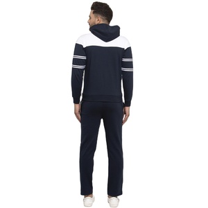 Vêtements de sport personnalisés coupe ajustée survêtement blanc pour hommes coupe musculaire survêtements de sport respirants en coton et polyester à fermeture éclair - Product Image 2