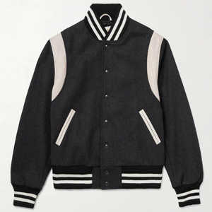 Veste bomber décontractée pour homme OEM, veste de baseball athlétique avec logo brodé, veste universitaire pour homme - Product Image 1