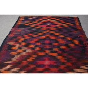 Alfombra Kilim Turca Étnica Roja 9x12, Hecha a Mano, Rectangular, de Lana, Ecológica, con Pelo Mediano, para Entrada - Product Image 3