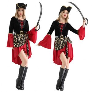 Costume de capitaine pirate des Caraïbes pour femme, déguisement d'Halloween, costume de cosplay, robe gothique fantaisie pour femme - Product Image 2