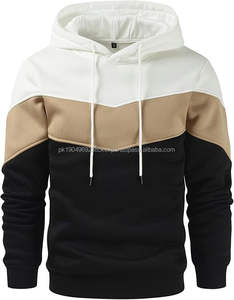 Sweat à capuche personnalisé pour homme avec poche contrastée épaisse, broderie 3 panneaux, en molleton 100% coton pour hommes - Product Image 1