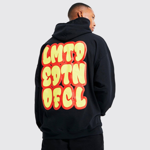 เสื้อฮู้ดดี้ผู้ชายแฟชั่นสตรีทแวร์ พิมพ์ลายสกรีน ผ้าฝ้าย 100% กันน้ำ ทรงโอเวอร์ไซส์ สีพื้น สำหรับฤดูหนาว - Product Image 4