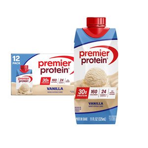 Shake protéiné Premier Protein, vanille, 30 g de protéines, sans sucre ajouté, 24 vitamines et minéraux pour soutenir la santé immunitaire, 11 fl oz, lot de 12 - Product Image 1