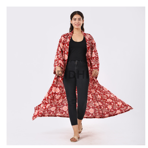 กิโมโนผ้าคอตตอน100% พิมพ์ลายบล็อกด้วยมือสิ่งทอสำหรับช่างฝีมือผ้านุ่มและระบายอากาศได้ดีอย่างยั่งยืนสำหรับแฟชั่นควิลท์ & ตกแต่งบ้าน - Product Image 5