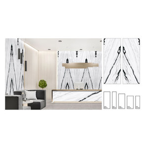 Carrelage de luxe en pierre de marbre pour hall d'hôtel 600x1200 Carrelage mural en métal brillant, céramique et soie dorée pour villa, style design moderne - Product Image 3