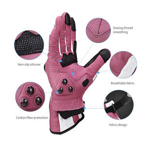 Guantes de Motociclismo de Invierno, Talla Grande, Personalizados, de Cuero, Transpirables, Dedos Completos, para Carreras, Motocross, Aire Libre - Product Image 3