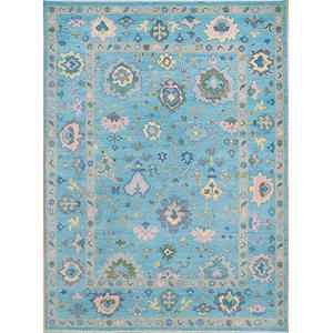 พรมขนสัตว์โอชัคสีเขียวแบบปักมือ  ขนาดสั่งทำได้  กันลื่น ซักได้ ทนทาน  ด้านหลังทำจากยางลาเท็กซ์  สำหรับปูพื้นบ้าน - Product Image 1