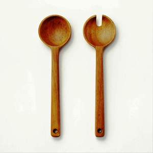 Ensemble de serveurs à salade en acacia, ensemble de 2 pièces pour servir la salade, écologique, passe au lave-vaisselle, outils à salade, cuisine à domicile, fabriqué en Inde - Product Image 3