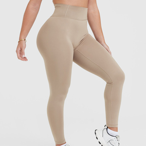 Women Leggings Elastic Waist <b>High</b> Quality Quick Dry Breathable Solid Color Wholesale Low MOQ Sport Leggings Reasonable Price - Product Image 4