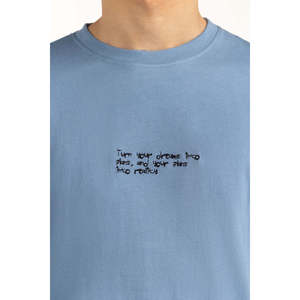 Camiseta de Cuello Redondo para Hombre, Corte Holgado, 100% Algodón, Bordado Personalizado, Fabricante OEM - Product Image 2