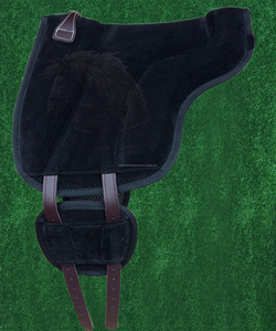 Nueva almohadilla de silla de montar inglesa de cuero y gamuza negra, tamaño 15 a 16 pulgadas - Product Image 2